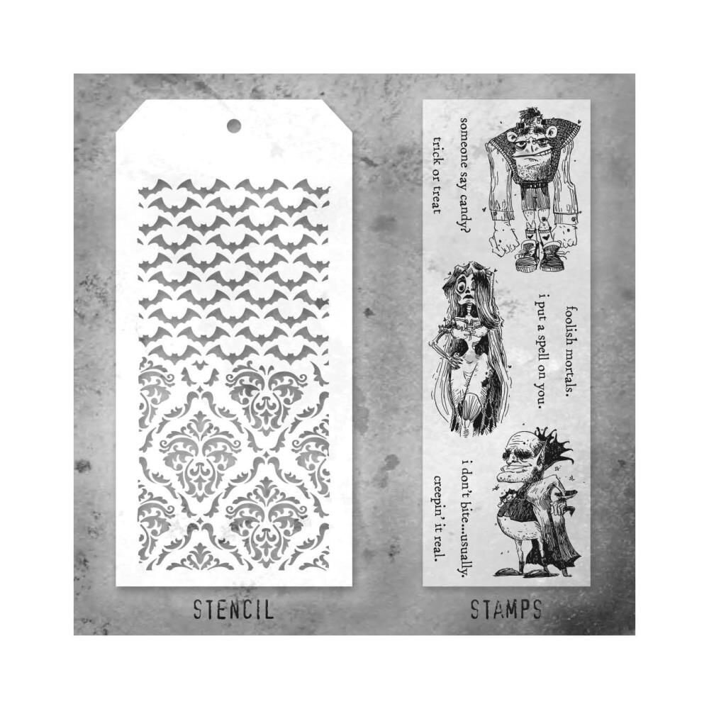 Stampers Anonymous Tim Holtz Clear Stamp and Stencil Set 26 (THMM126) Stampers Anonymous Tim Holtz Clear Stamp and Stencil Set 26 (THMM126)