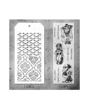 Stampers Anonymous Tim Holtz Clear Stamp and Stencil Set 26 (THMM126) Stampers Anonymous Tim Holtz Clear Stamp and Stencil Set 26 (THMM126)