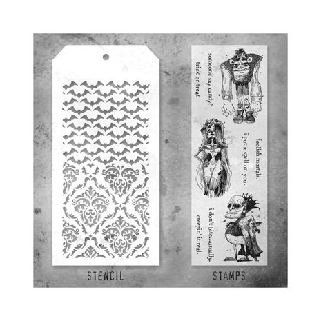 Stampers Anonymous Tim Holtz Clear Stamp and Stencil Set 26 (THMM126) Stampers Anonymous Tim Holtz Clear Stamp and Stencil Set 26 (THMM126)