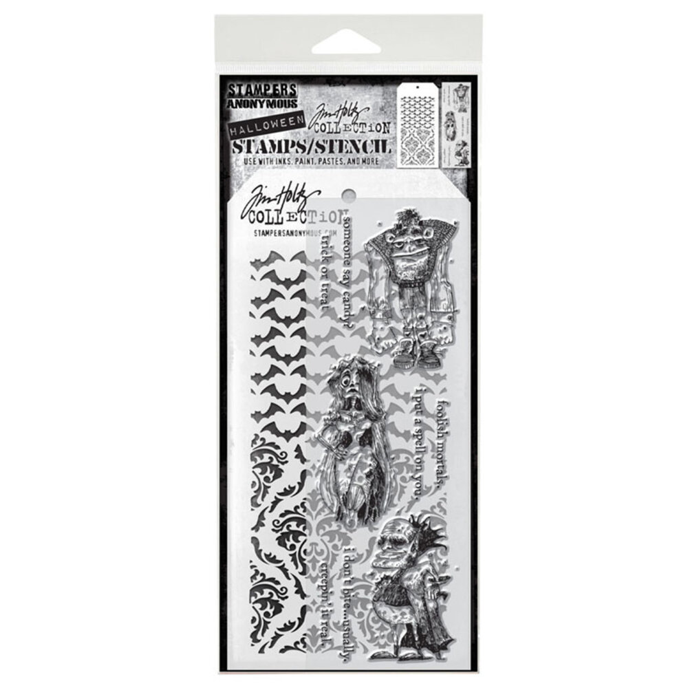 Stampers Anonymous Tim Holtz Clear Stamp and Stencil Set 26 (THMM126) Stampers Anonymous Tim Holtz Clear Stamp and Stencil Set 26 (THMM126)