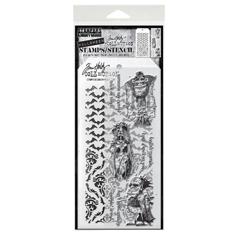 Stampers Anonymous Tim Holtz Clear Stamp and Stencil Set 26 (THMM126) Stampers Anonymous Tim Holtz Clear Stamp and Stencil Set 26 (THMM126)