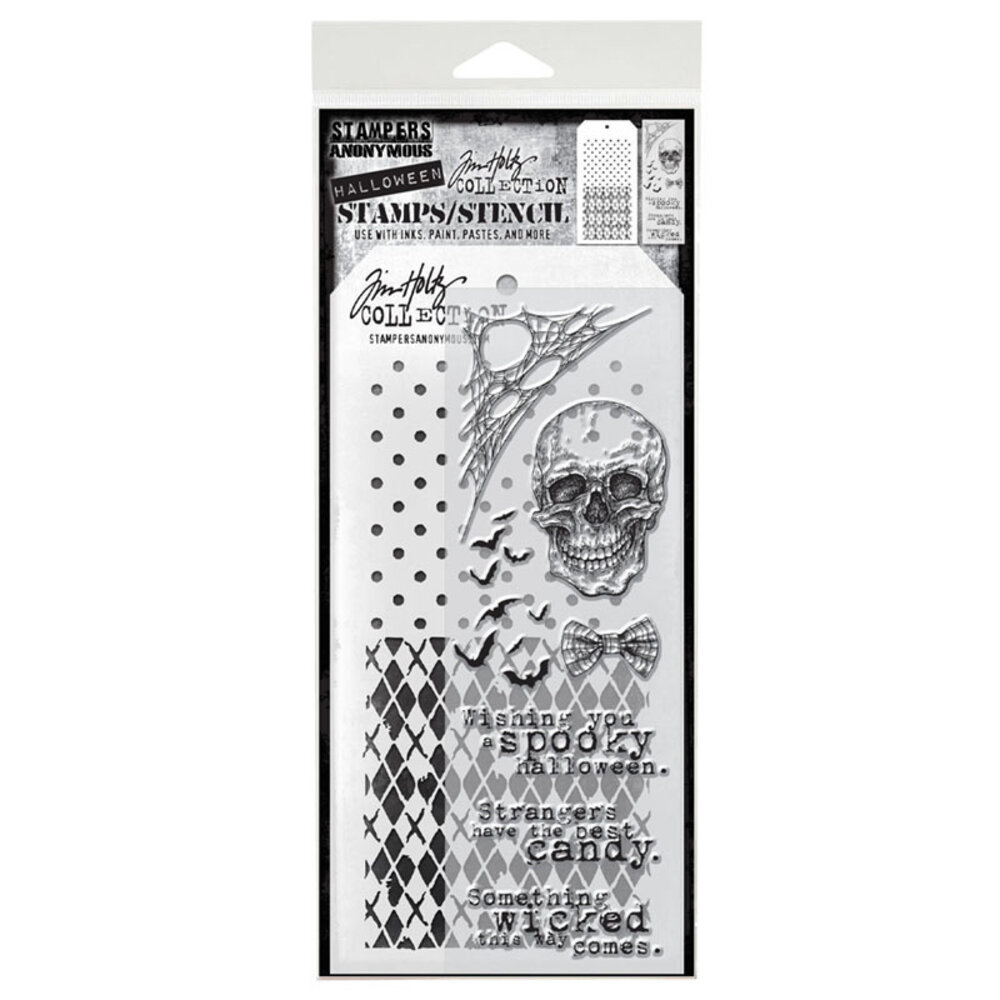 Stampers Anonymous Tim Holtz Clear Stamp and Stencil Set 28 (THMM128) Stampers Anonymous Tim Holtz Clear Stamp and Stencil Set 28 (THMM128)