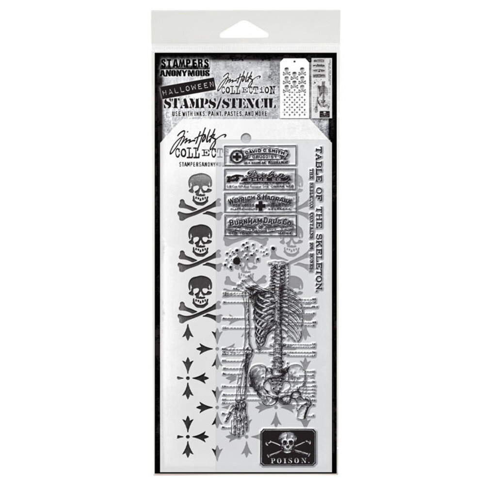 Stampers Anonymous Tim Holtz Clear Stamp and Stencil Set 29 (THMM129) Stampers Anonymous Tim Holtz Clear Stamp and Stencil Set 29 (THMM129)