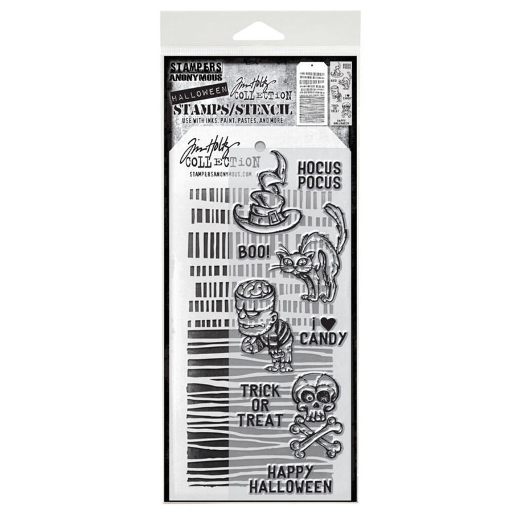 Stampers Anonymous Tim Holtz Clear Stamp and Stencil Set 30 (THMM130)