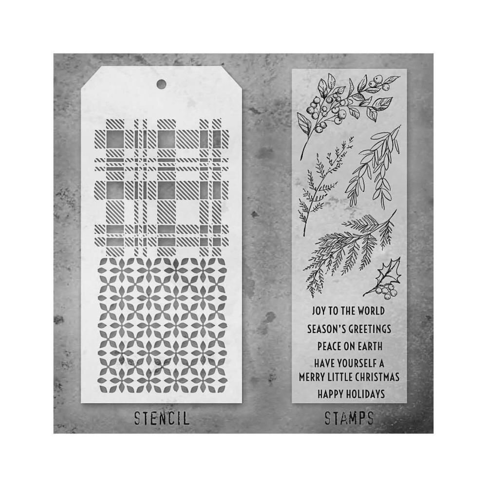 Stampers Anonymous Tim Holtz Clear Stamp and Stencil Set 32 (THMM132) Stampers Anonymous Tim Holtz Clear Stamp and Stencil Set 32 (THMM132)