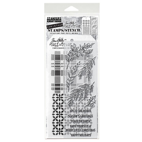 Stampers Anonymous Tim Holtz Clear Stamp and Stencil Set 32 (THMM132) Stampers Anonymous Tim Holtz Clear Stamp and Stencil Set 32 (THMM132)