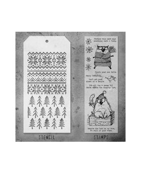 Stampers Anonymous Tim Holtz Clear Stamp and Stencil Set 34 (THMM134) Stampers Anonymous Tim Holtz Clear Stamp and Stencil Set 34 (THMM134)