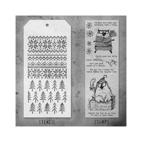 Stampers Anonymous Tim Holtz Clear Stamp and Stencil Set 34 (THMM134) Stampers Anonymous Tim Holtz Clear Stamp and Stencil Set 34 (THMM134)