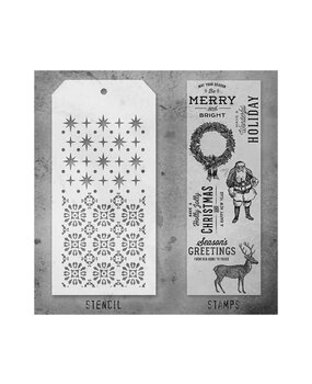 Stampers Anonymous Tim Holtz Clear Stamp and Stencil Set 35 (THMM135) Stampers Anonymous Tim Holtz Clear Stamp and Stencil Set 35 (THMM135)