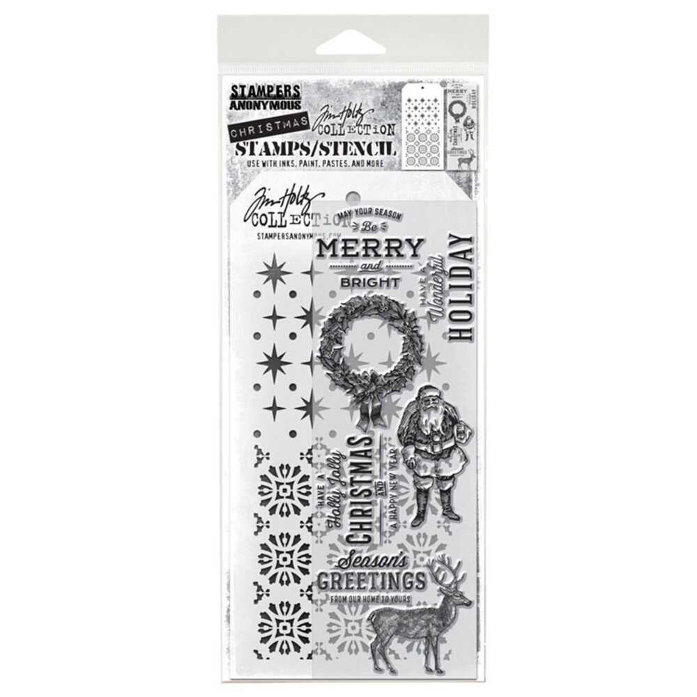 Stampers Anonymous Tim Holtz Clear Stamp and Stencil Set 35 (THMM135)