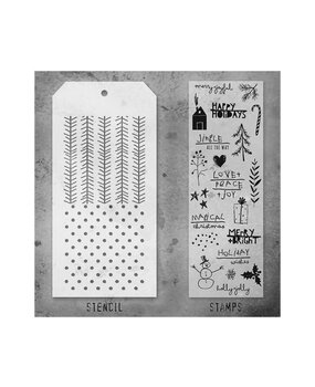 Stampers Anonymous Tim Holtz Clear Stamp and Stencil Set 36 (THMM136) Stampers Anonymous Tim Holtz Clear Stamp and Stencil Set 36 (THMM136)