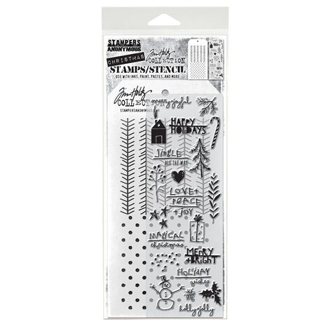 Stampers Anonymous Tim Holtz Clear Stamp and Stencil Set 36 (THMM136) Stampers Anonymous Tim Holtz Clear Stamp and Stencil Set 36 (THMM136)
