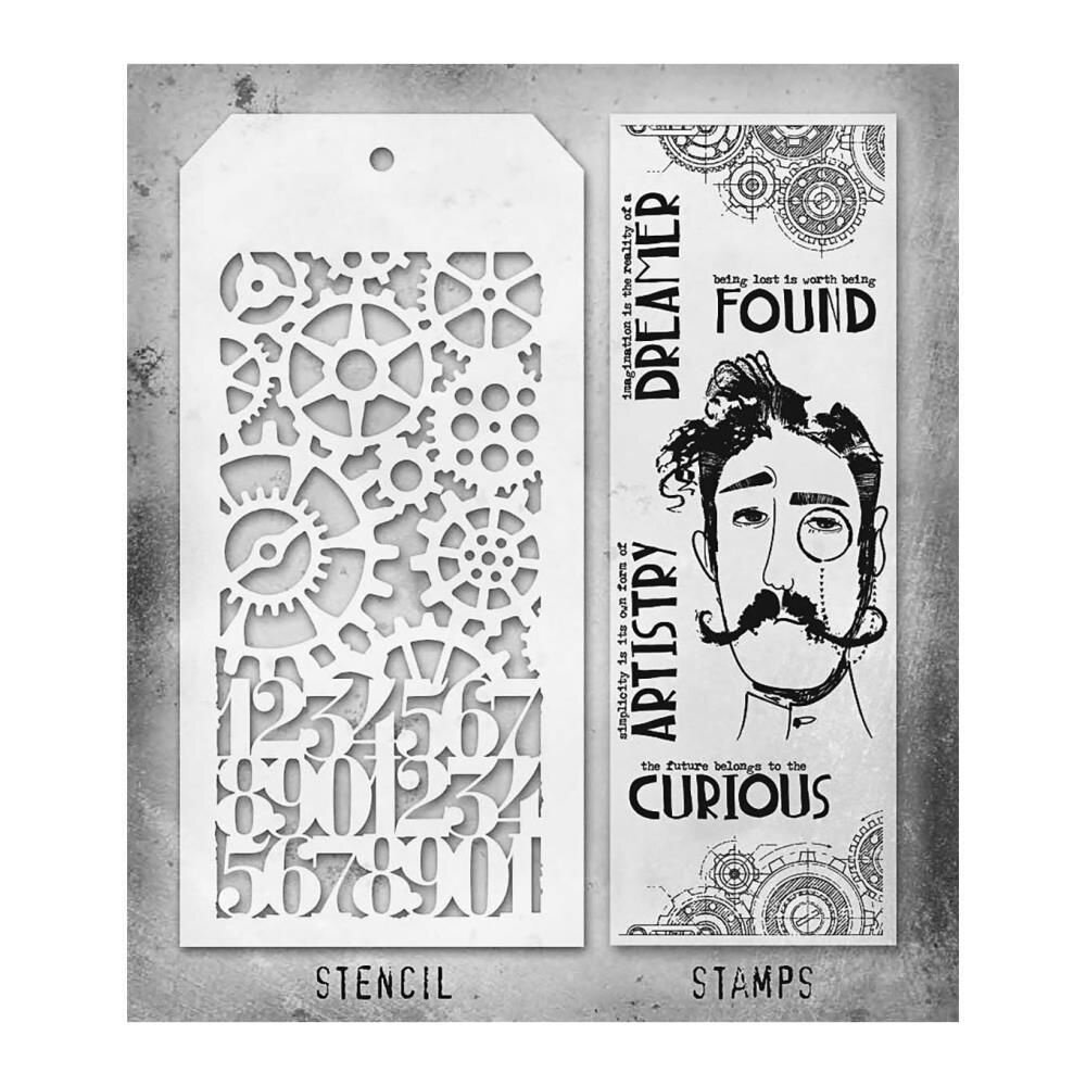 Stampers Anonymous Tim Holtz Clear Stamp and Stencil Set 37 (THMM137)