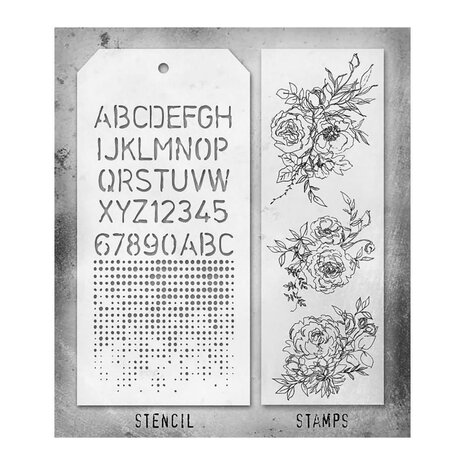 Stampers Anonymous Tim Holtz Clear Stamp and Stencil Set 38 (THMM138) Stampers Anonymous Tim Holtz Clear Stamp and Stencil Set 38 (THMM138)