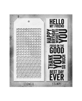 Stampers Anonymous Tim Holtz Clear Stamp and Stencil Set 40 (THMM140) Stampers Anonymous Tim Holtz Clear Stamp and Stencil Set 40 (THMM140)