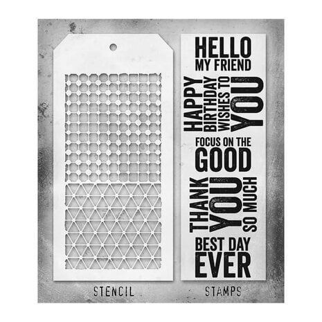Stampers Anonymous Tim Holtz Clear Stamp and Stencil Set 40 (THMM140) Stampers Anonymous Tim Holtz Clear Stamp and Stencil Set 40 (THMM140)