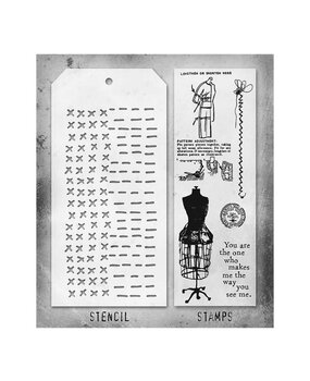 Stampers Anonymous Tim Holtz Clear Stamp and Stencil Set 42 (THMM142)