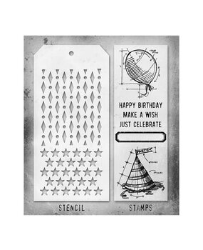 Stampers Anonymous Tim Holtz Clear Stamp and Stencil Set 43 (THMM143) Stampers Anonymous Tim Holtz Clear Stamp and Stencil Set 43 (THMM143)