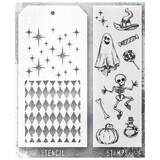 Stampers Anonymous Tim Holtz Clear Stamp and Stencil Set 45 (THMM145)