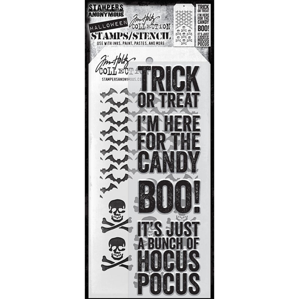 Stampers Anonymous Tim Holtz Clear Stamp and Stencil Set 46 (THMM146) Stampers Anonymous Tim Holtz Clear Stamp and Stencil Set 46 (THMM146)