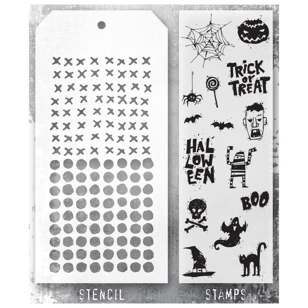 Stampers Anonymous Tim Holtz Clear Stamp and Stencil Set 47 (THMM147)