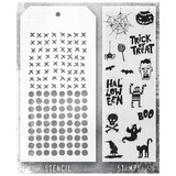 Stampers Anonymous Tim Holtz Clear Stamp and Stencil Set 47 (THMM147)