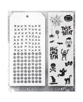 Stampers Anonymous Tim Holtz Clear Stamp and Stencil Set 47 (THMM147)