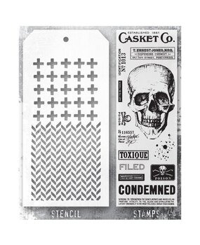 Stampers Anonymous Tim Holtz Clear Stamp and Stencil Set 48 (THMM148)