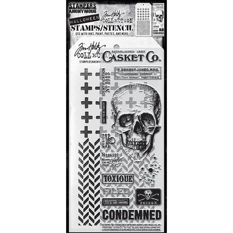 Stampers Anonymous Tim Holtz Clear Stamp and Stencil Set 48 (THMM148)