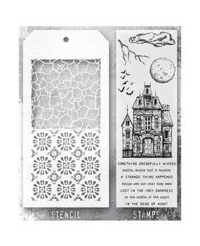Stampers Anonymous Tim Holtz Clear Stamp and Stencil Set 49 (THMM149) Stampers Anonymous Tim Holtz Clear Stamp and Stencil Set 49 (THMM149)