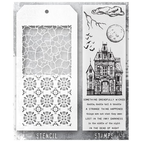 Stampers Anonymous Tim Holtz Clear Stamp and Stencil Set 49 (THMM149) Stampers Anonymous Tim Holtz Clear Stamp and Stencil Set 49 (THMM149)