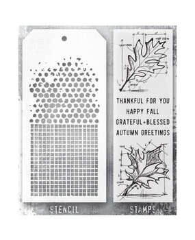 Stampers Anonymous Tim Holtz Clear Stamp and Stencil Set 51 (THMM151) Stampers Anonymous Tim Holtz Clear Stamp and Stencil Set 51 (THMM151)