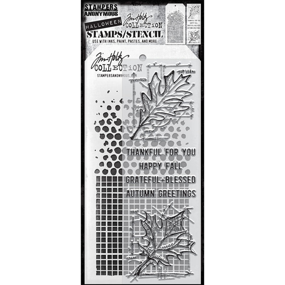 Stampers Anonymous Tim Holtz Clear Stamp and Stencil Set 51 (THMM151) Stampers Anonymous Tim Holtz Clear Stamp and Stencil Set 51 (THMM151)