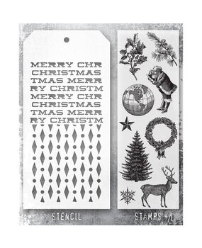 Stampers Anonymous Tim Holtz Clear Stamp and Stencil Set 52 (THMM152) Stampers Anonymous Tim Holtz Clear Stamp and Stencil Set 52 (THMM152)