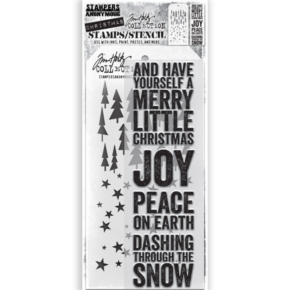 Stampers Anonymous Tim Holtz Clear Stamp and Stencil Set 53 (THMM153)