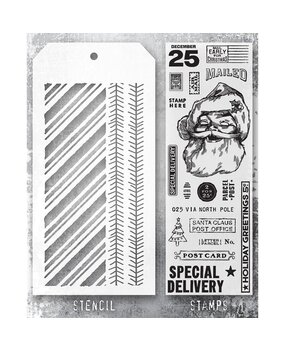 Stampers Anonymous Tim Holtz Clear Stamp and Stencil Set 54 (THMM154) Stampers Anonymous Tim Holtz Clear Stamp and Stencil Set 54 (THMM154)