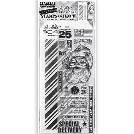 Stampers Anonymous Tim Holtz Clear Stamp and Stencil Set 54 (THMM154)