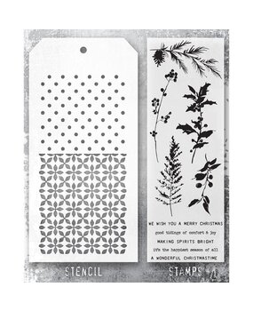 Stampers Anonymous Tim Holtz Clear Stamp and Stencil Set 55 (THMM155) Stampers Anonymous Tim Holtz Clear Stamp and Stencil Set 55 (THMM155)