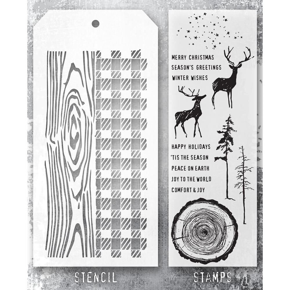Stampers Anonymous Tim Holtz Clear Stamp and Stencil Set 57 (THMM157)