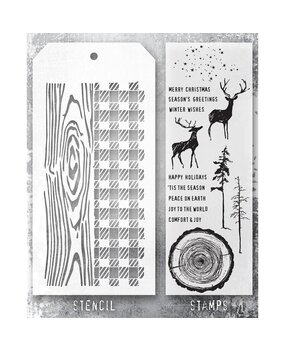 Stampers Anonymous Tim Holtz Clear Stamp and Stencil Set 57 (THMM157) Stampers Anonymous Tim Holtz Clear Stamp and Stencil Set 57 (THMM157)