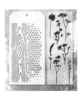 Stampers Anonymous Tim Holtz Clear Stamp and Stencil Set 59 (THMM159) Stampers Anonymous Tim Holtz Clear Stamp and Stencil Set 59 (THMM159)