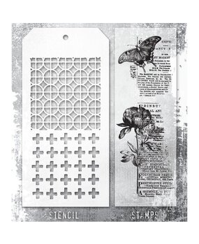 Stampers Anonymous Tim Holtz Clear Stamp and Stencil Set 60 (THMM160) Stampers Anonymous Tim Holtz Clear Stamp and Stencil Set 60 (THMM160)