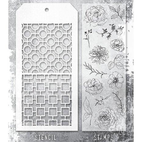 Stampers Anonymous Tim Holtz Clear Stamp and Stencil Set 61 (THMM161)