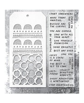Stampers Anonymous Tim Holtz Clear Stamp and Stencil Set 62 (THMM162) Stampers Anonymous Tim Holtz Clear Stamp and Stencil Set 62 (THMM162)