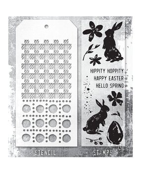 Stampers Anonymous Tim Holtz Clear Stamp and Stencil Set 63 (THMM163) Stampers Anonymous Tim Holtz Clear Stamp and Stencil Set 63 (THMM163)