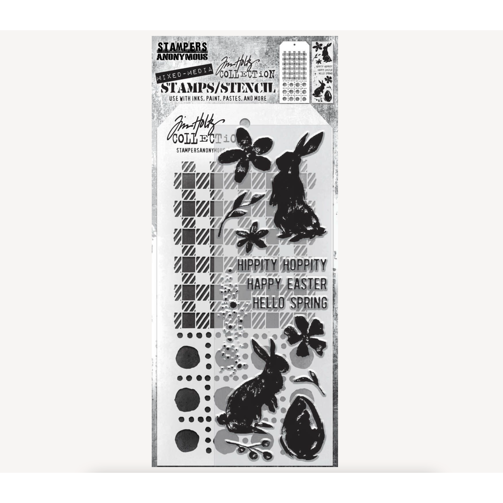 Stampers Anonymous Tim Holtz Clear Stamp and Stencil Set 63 (THMM163)