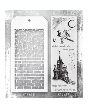 Stampers Anonymous Tim Holtz Clear Stamp and Stencil Bewitching (THMM166)