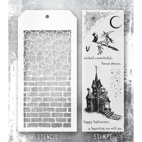 Stampers Anonymous Tim Holtz Clear Stamp and Stencil Bewitching (THMM166)
