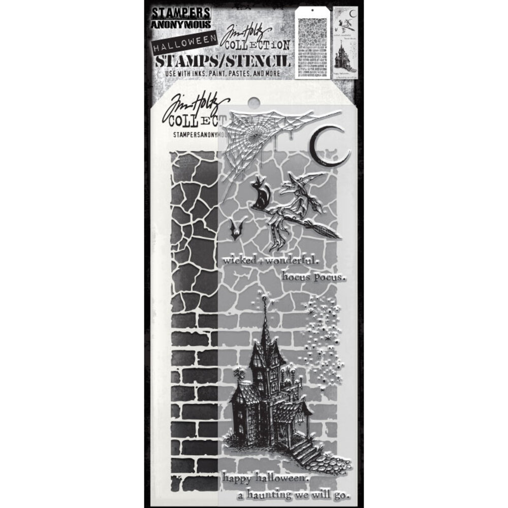 Stampers Anonymous Tim Holtz Clear Stamp and Stencil Bewitching (THMM166)