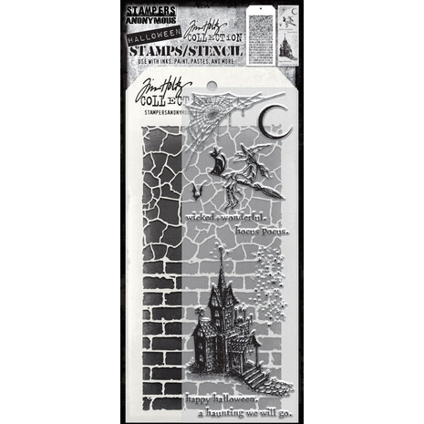 Stampers Anonymous Tim Holtz Clear Stamp and Stencil Bewitching (THMM166)